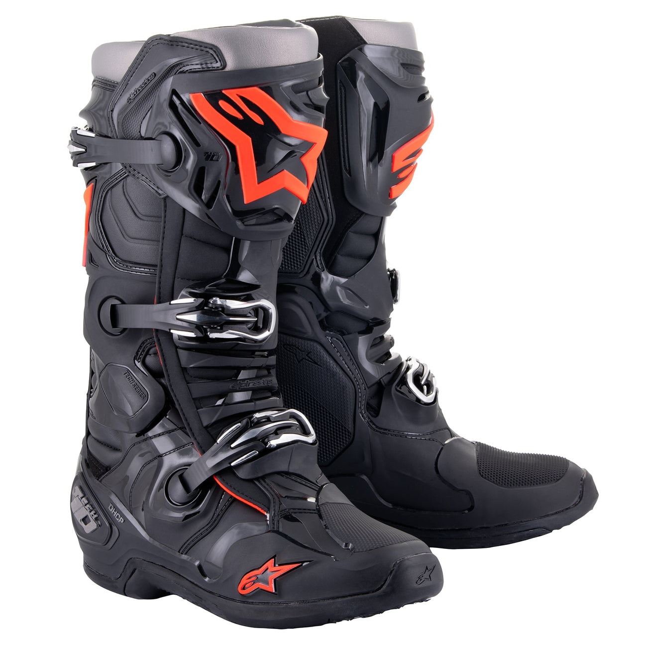 Alpinestars 2025 Tech 10 Motocross Boots Black Red Fluo